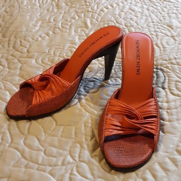 Newport News Shoes - Newport Orange Sandals 3.5 inch heel